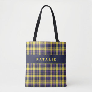 Bolsa Tote maré tartan verificação personalizada inverno