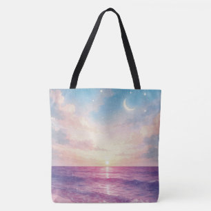 Bolsa Tote Marés Celestiais ao Crepúsculo Sonhador