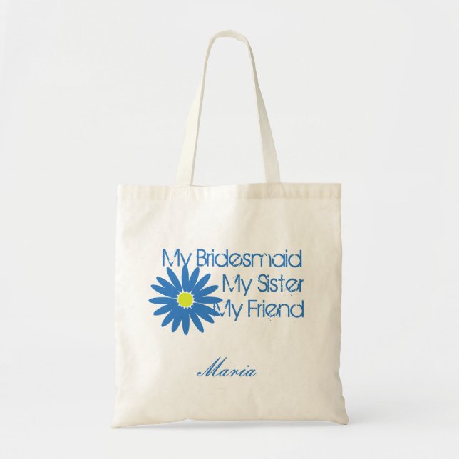 Bolsa Tote Margarida Azul/ Personalizável (Frente)
