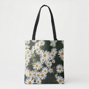 Bolsa Tote Margarida Branca de Oxeye, Moon Daisy Meadow