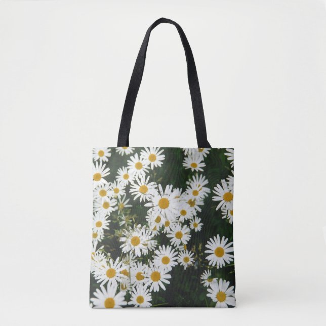 Bolsa Tote Margarida Branca de Oxeye, Moon Daisy Meadow (Frente)