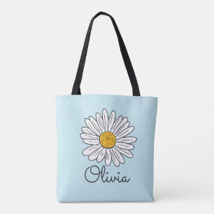 Bolsa Tote Margarida Branca Monograma Floral