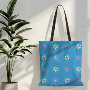 Bolsa Tote margarida branca padrão feminina de verão comprand