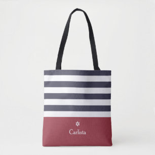 Bolsa Tote Margarida conhecida vermelha das listras