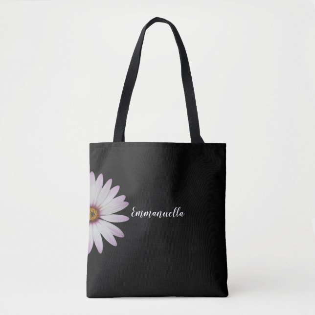 Bolsa Tote Margarida Preta e Branca Personalizada (Frente)