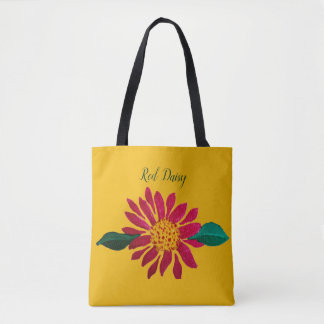 Bolsa Tote Margarida Vermelha em Branco