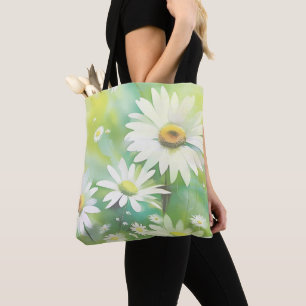 Bolsa Tote Margaridas Brancas
