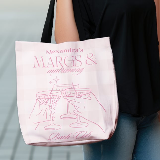 Bolsa Tote Margs Rosa E Matrimony Bachelorette (Criador carregado)