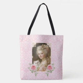 Bolsa Tote Marie Antoinette,French,Paris,cat,portrait