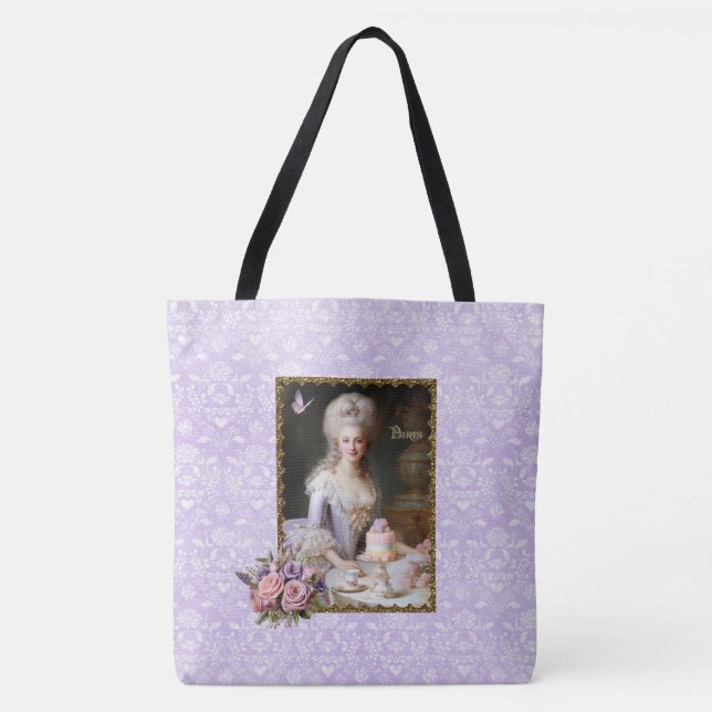 Bolsa Tote Marie Antoinette,French,Paris,roses,cakes (Frente)