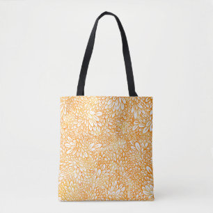 Bolsa Tote Marigold Floral: Simples Padrão Laranja
