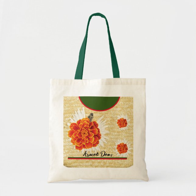 Bolsa Tote Marigolds and Bird Tote Bag (Frente)