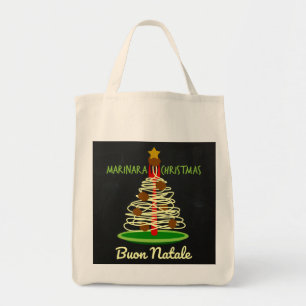 Bolsa Tote Marinara Christmas Buon Natale Spaghetti Tree