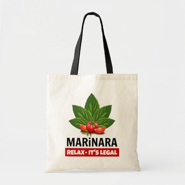 Bolsa Tote Marinara Relaxe É o Humor Comida do Tomate de Base (Frente)