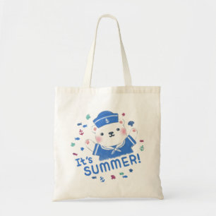 Bolsa Tote Marinheiro de Urso Polar Bonito na Ilustração de V