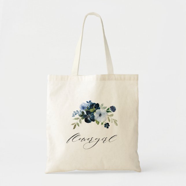 Bolsa Tote marinho azul azul azul florérgica casamento (Frente)