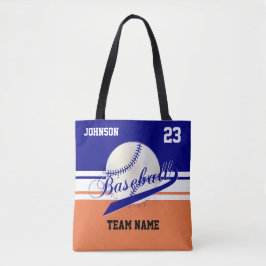 Bolsa Tote Marinho Azul, Branco, Laranja para uma Equipe de B
