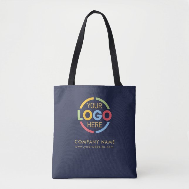 Bolsa Tote Marinho Azul Empresa Empresa Logotipo Promocional  (Frente)