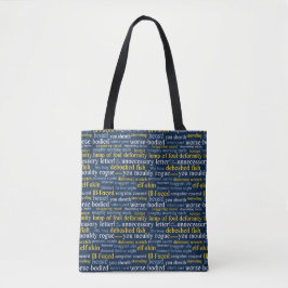 Bolsa Tote Marinho Azul Shakespeare Insulta Engraçada Literat