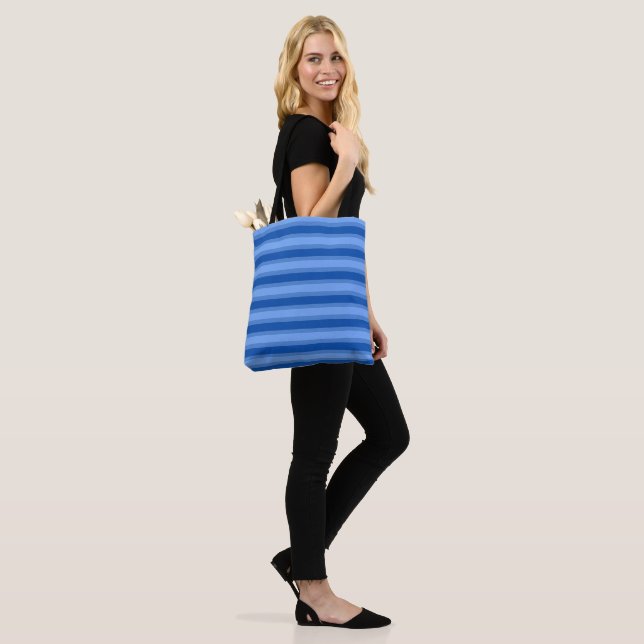 Bolsa Tote Marinho azul Simples Moderno Nome da Faixa de Duas (No(a) Modelo)