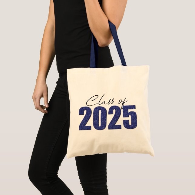 Bolsa Tote Marinho Blue Glitter Classe de 2025 (Frente (produto))