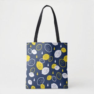 Bolsa Tote Marinho Blue Lemon Art - Refrescando o Citrus Desi