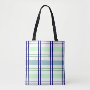 Bolsa Tote Marinho com barra de ferramentas azul e Xadrez ver