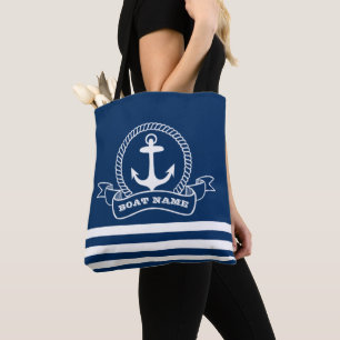 Bolsa Tote Marinho de Âncora Náutica, Azul, Strike