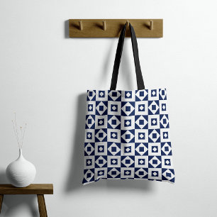 Bolsa Tote Marinho de Filme Moderno Branco