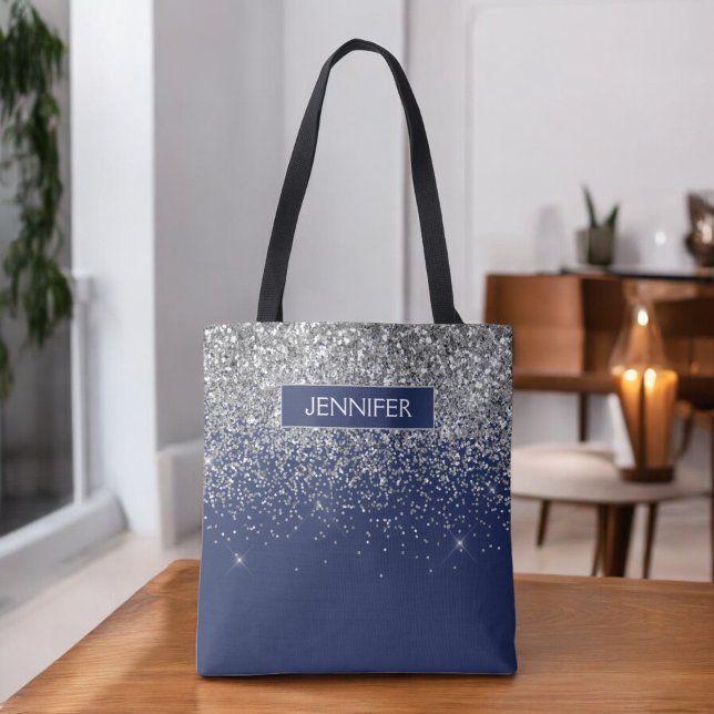 Bolsa Tote Marinho de Monograma Glama Azul (Criador carregado)
