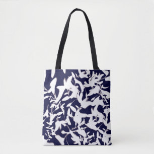 Bolsa Tote Marinho de padrão de cor branco e design feito com