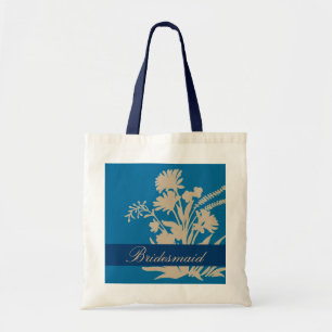 Bolsa Tote Marinho de pessegueira azul, saco de souvenir flor