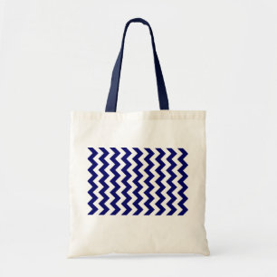 Bolsa Tote Marinho e Zigzag branco