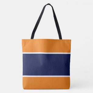 Bolsa Tote Marinho Laranja Branco Laranja Laranja  Laranja Cl