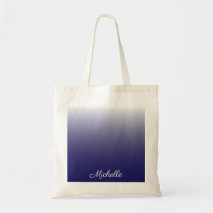 Bolsa Tote Marinho ombre de gradiente personalizado azul