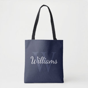 Bolsa Tote Marinho personalizado Monograma e Nome Azul