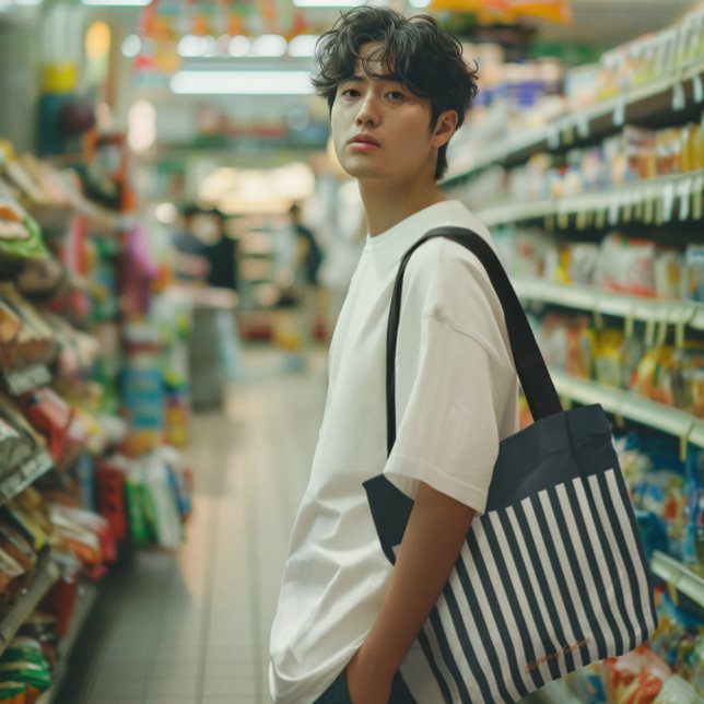 Bolsa Tote Marinhos | Monograma do moderno cavalheiro (Criador carregado)