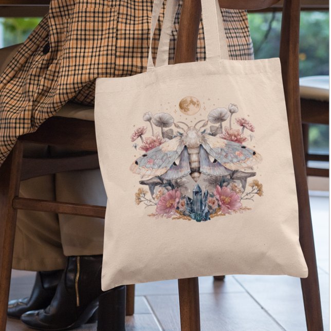 Bolsa Tote Mariposa Celestial Cristal Floral Lua   (Criador carregado)