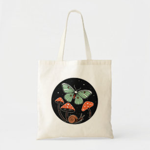 Bolsa Tote Mariposa Mística com Cogumelos e Caracol