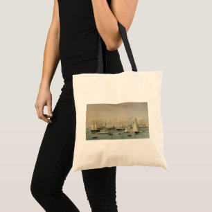 Bolsa Tote Marítimo Antigo, Esquadra de Iates no Porto de New