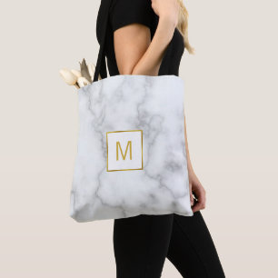 Bolsa Tote Mármaco branco elegante, com aparência falsa, mono