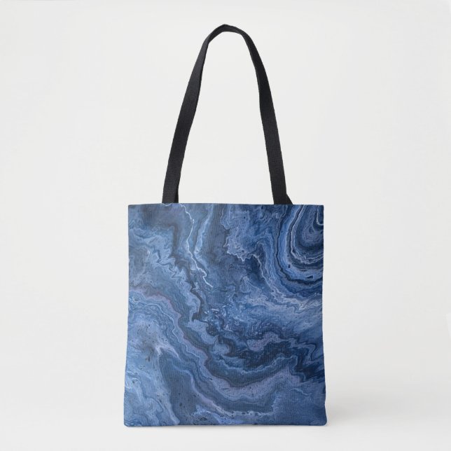 Bolsa Tote Mármore Azul Profundo (Frente)
