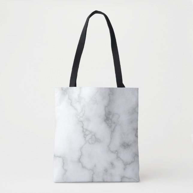 Bolsa Tote Mármore Branco Elegante Faux (Frente)