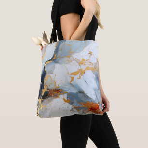 Bolsa Tote Mármore de Marfim com Veias de Ouro e Ferrugem