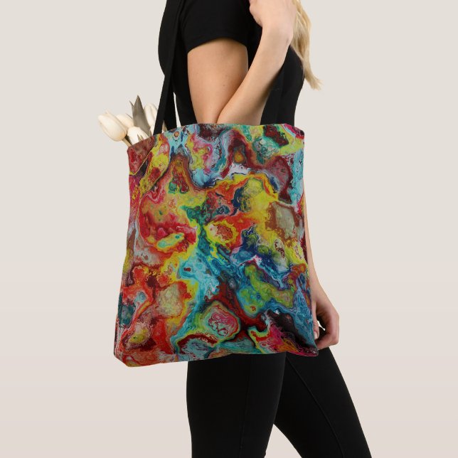 Bolsa Tote Mármore de pintura com raspagem (Close Up)