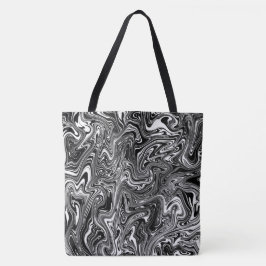 Bolsa Tote Mármore Líquido abstrato Preto e Branco