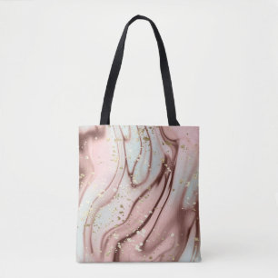 Bolsa Tote mármore líquido: fundo abstrato, brilho dourado