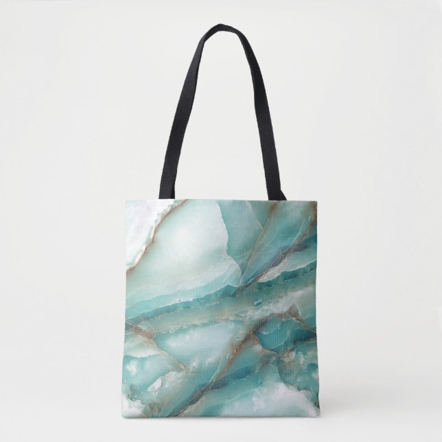 Bolsa Tote Mármore Multicolorido: Efeito De Vidro Onyx. (Frente)