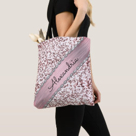 Bolsa Tote Mármore Personalizado com Blush Cor-de-rosa brilha