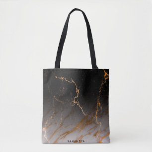 Bolsa Tote Mármore Preto e Branco